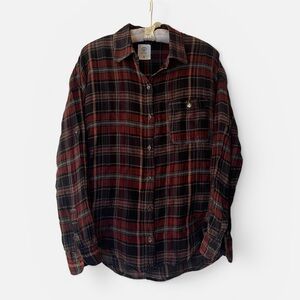 Ever Made in USA Y2k Lightweight Flannel black red grunge streetwear classic